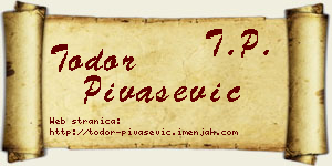 Todor Pivašević vizit kartica